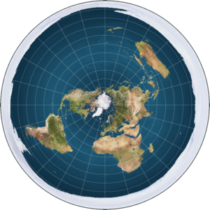 I made this map myself by creating an azimutha...